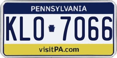 PA license plate KLO7066