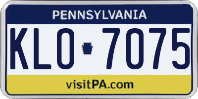 PA license plate KLO7075