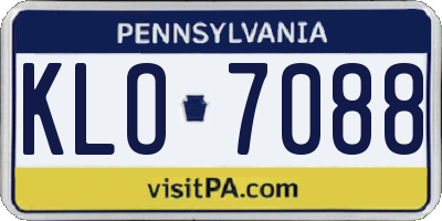 PA license plate KLO7088