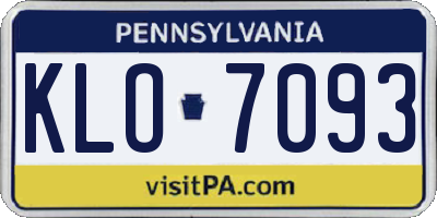 PA license plate KLO7093