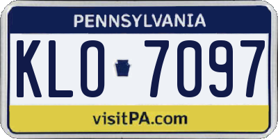 PA license plate KLO7097