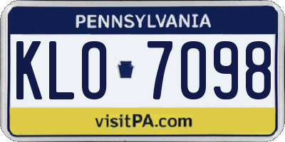 PA license plate KLO7098