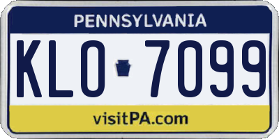 PA license plate KLO7099