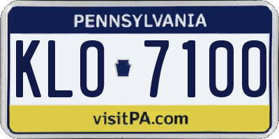 PA license plate KLO7100