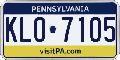 PA license plate KLO7105