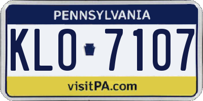 PA license plate KLO7107