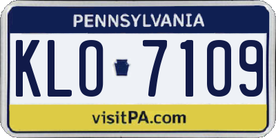 PA license plate KLO7109