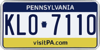 PA license plate KLO7110