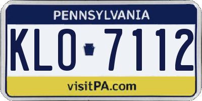 PA license plate KLO7112