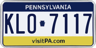 PA license plate KLO7117
