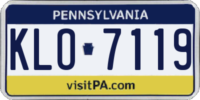 PA license plate KLO7119