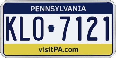 PA license plate KLO7121