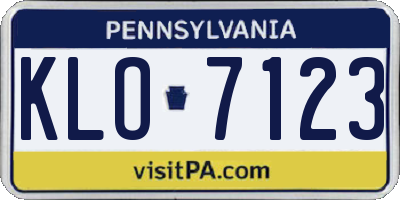 PA license plate KLO7123
