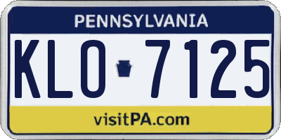 PA license plate KLO7125