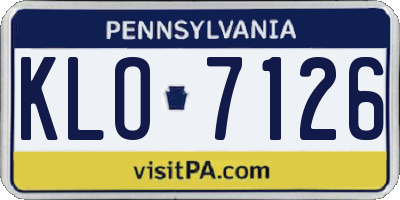 PA license plate KLO7126