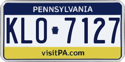 PA license plate KLO7127
