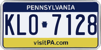 PA license plate KLO7128
