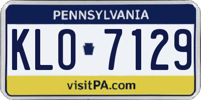 PA license plate KLO7129
