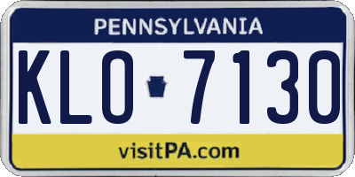 PA license plate KLO7130