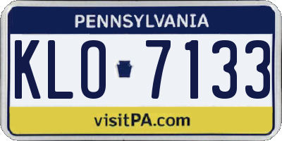 PA license plate KLO7133