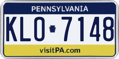 PA license plate KLO7148