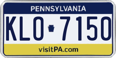 PA license plate KLO7150