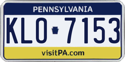PA license plate KLO7153