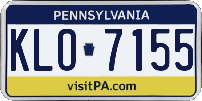 PA license plate KLO7155