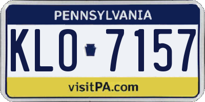 PA license plate KLO7157