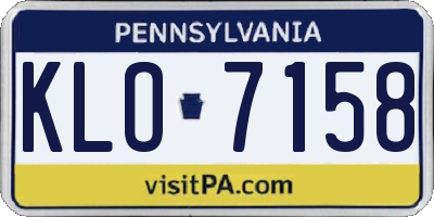PA license plate KLO7158