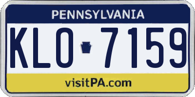 PA license plate KLO7159