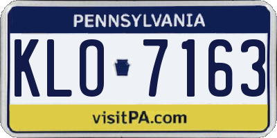PA license plate KLO7163
