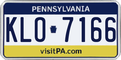 PA license plate KLO7166