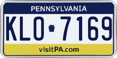 PA license plate KLO7169