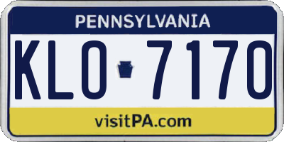 PA license plate KLO7170