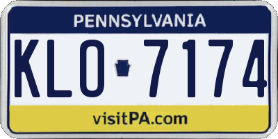 PA license plate KLO7174