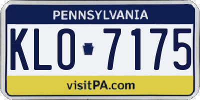 PA license plate KLO7175