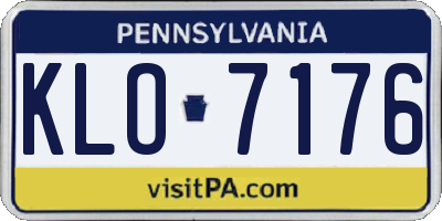 PA license plate KLO7176