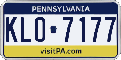 PA license plate KLO7177