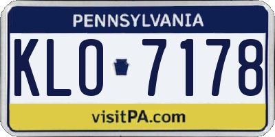 PA license plate KLO7178