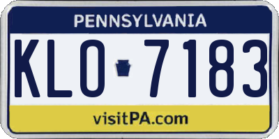PA license plate KLO7183