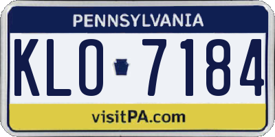 PA license plate KLO7184