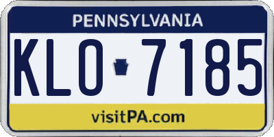 PA license plate KLO7185
