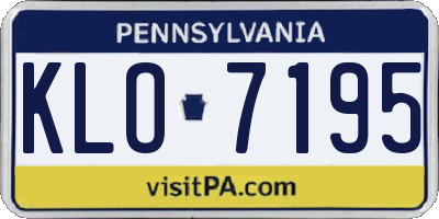 PA license plate KLO7195