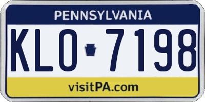 PA license plate KLO7198