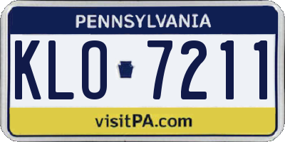 PA license plate KLO7211