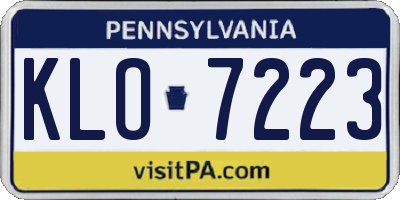 PA license plate KLO7223