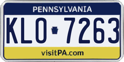 PA license plate KLO7263