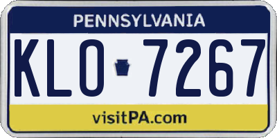 PA license plate KLO7267
