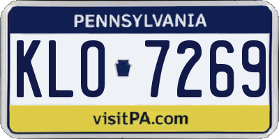 PA license plate KLO7269